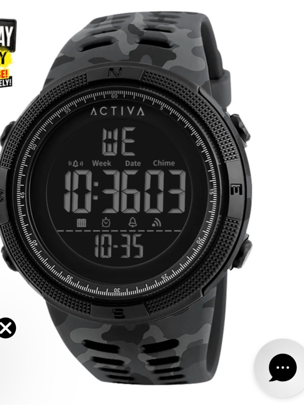 Activate Summit X Invicta Men’s digital watch - 50mm Camouflage Black (ACW1915)